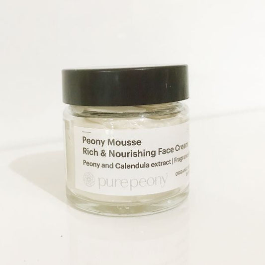 jar of peony mousse nourishing face cream peony and calendula