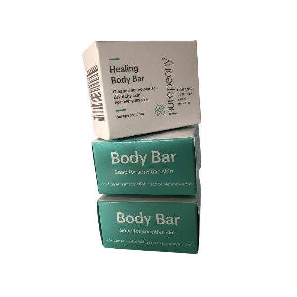 3 body bar pack of sensitive soap boxed individually