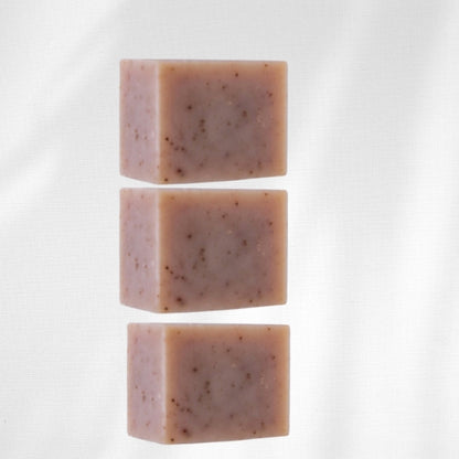 three bars of peony soap for people with eczema