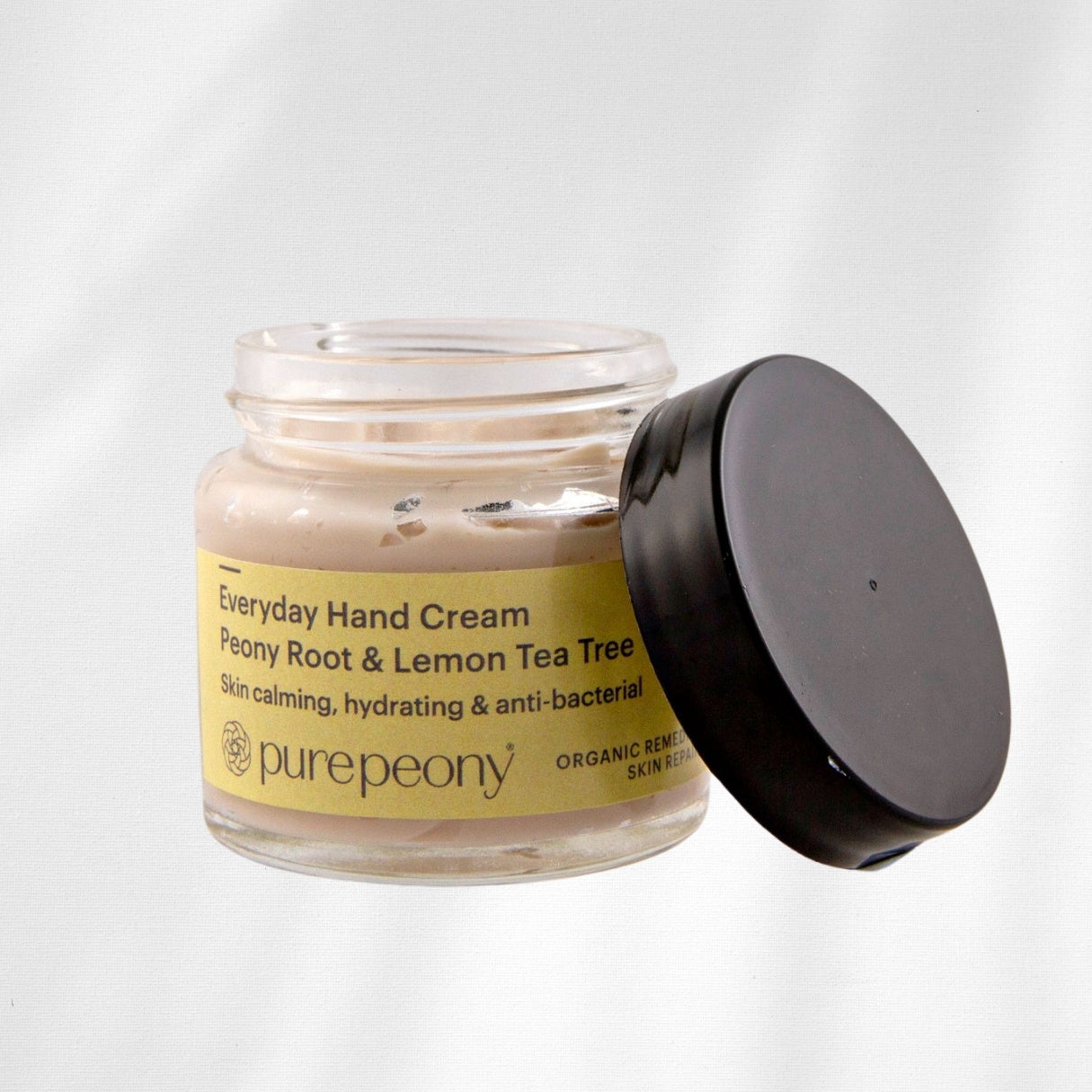 Jar of Everyday Hand Cream with 'purepeony' label on a white background
