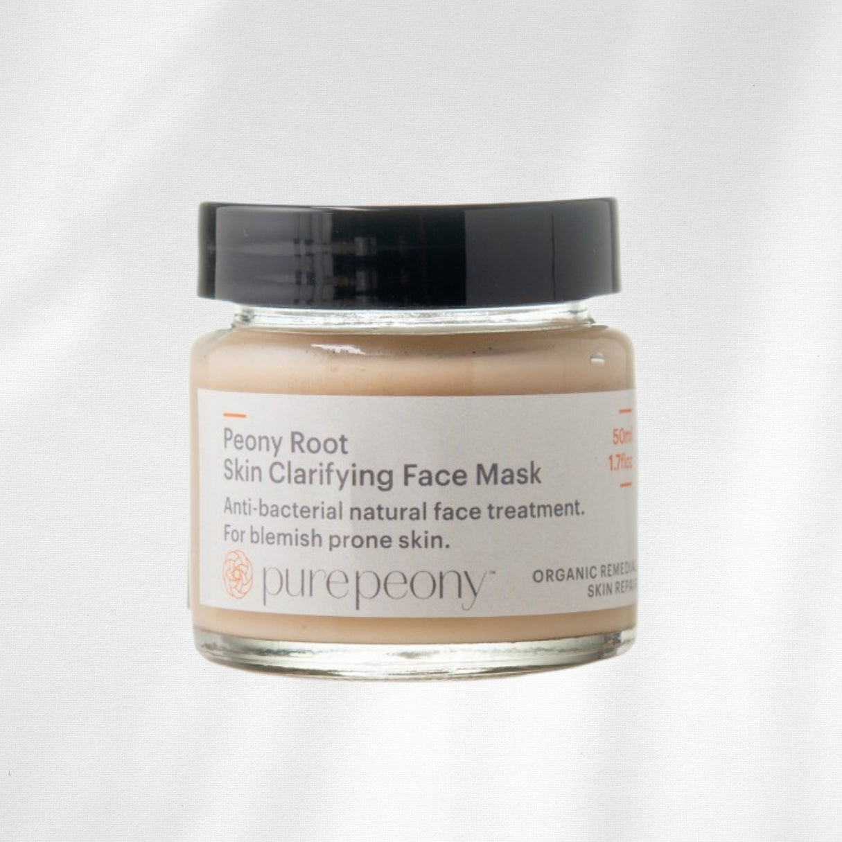 Jar of Peony Root Skin Clarifying Face Mask for acne by purepeony on a white background