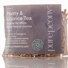 Load image into Gallery viewer, Pure Peony Licorice and Peony Root Tea.  Bring immune and hormones into balance with this herbal tea, comes in biodegradable compostable bag