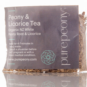 Pure Peony Licorice and Peony Root Tea.  Bring immune and hormones into balance with this herbal tea, comes in biodegradable compostable bag