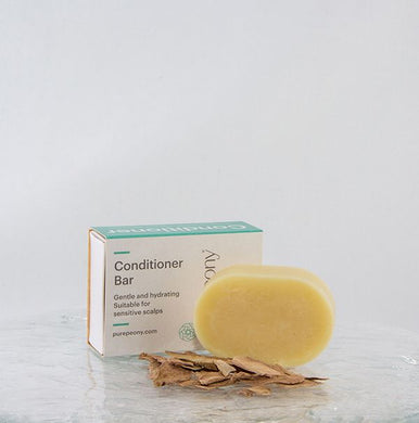 Hair conditioner bar - Pure Peony. Perfect for  scalp psoriasis. Organic peony root, all natural, in a ecofriendly box
