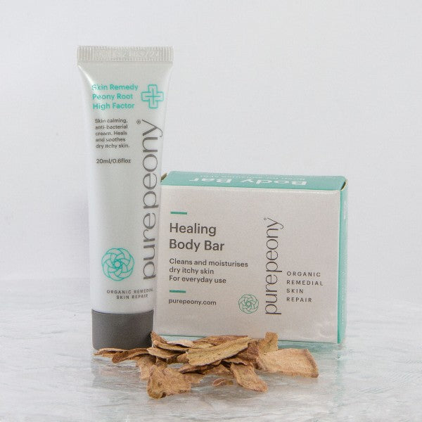 stop itchy skin Pure Peony cream and body bar